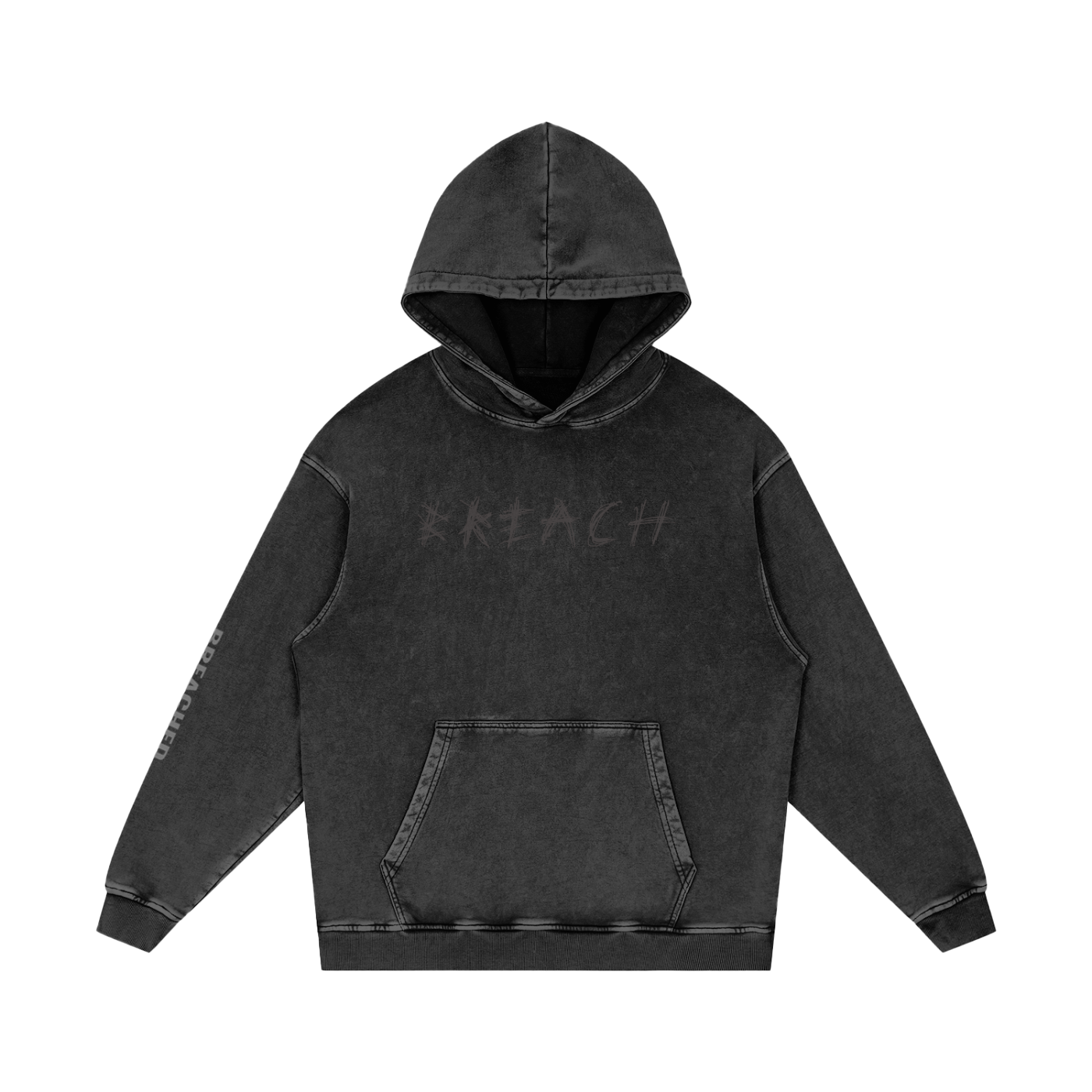 Snow Washed Loose Cotton Hoodie