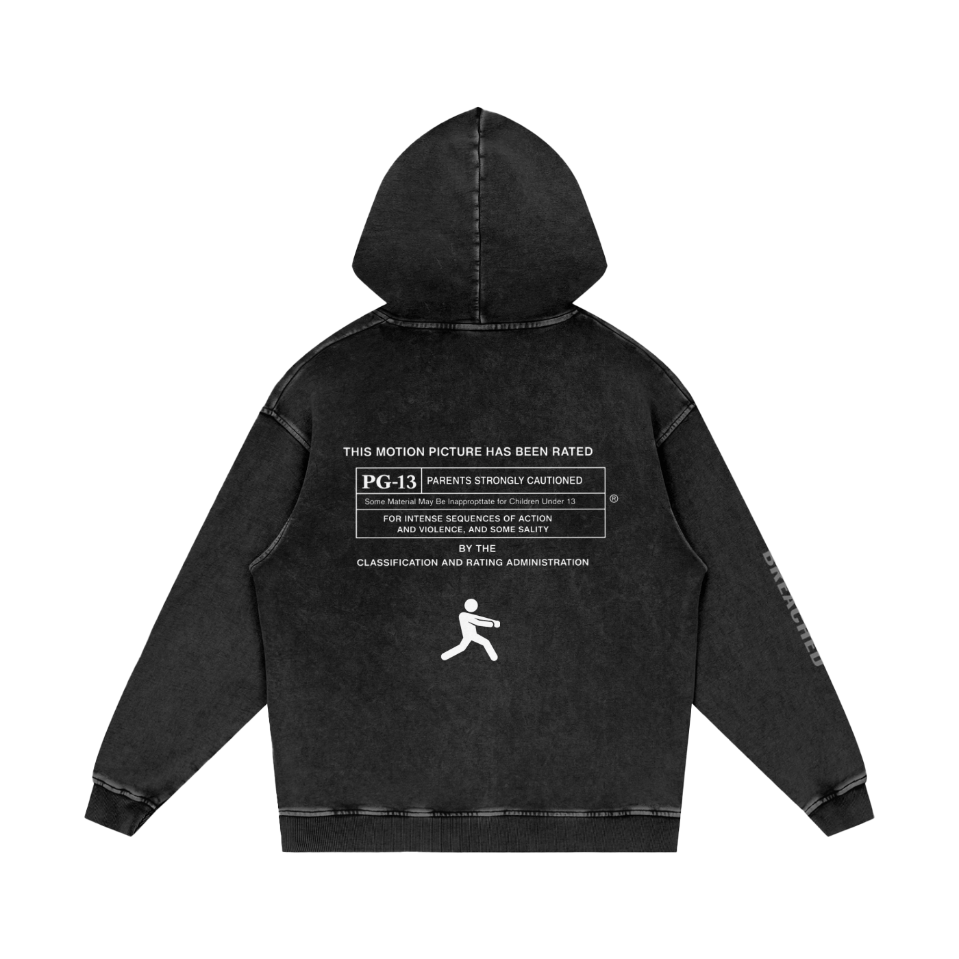 Snow Washed Loose Cotton Hoodie